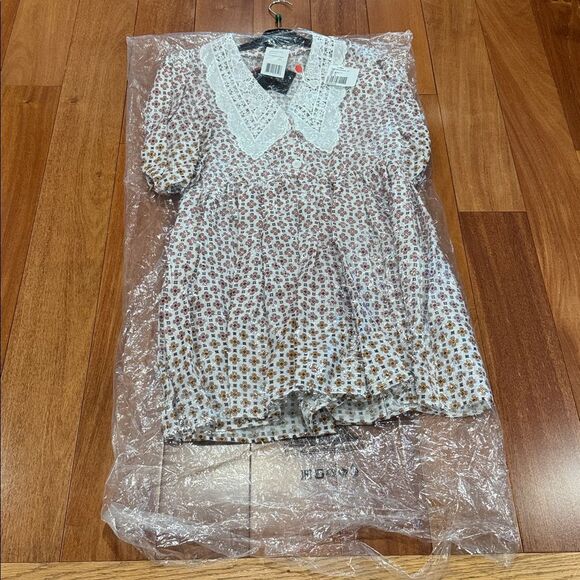 NWT Maje Romelange Geometric Print Linen Removable Lace Collar Dress size 40 - Picture 14 of 14